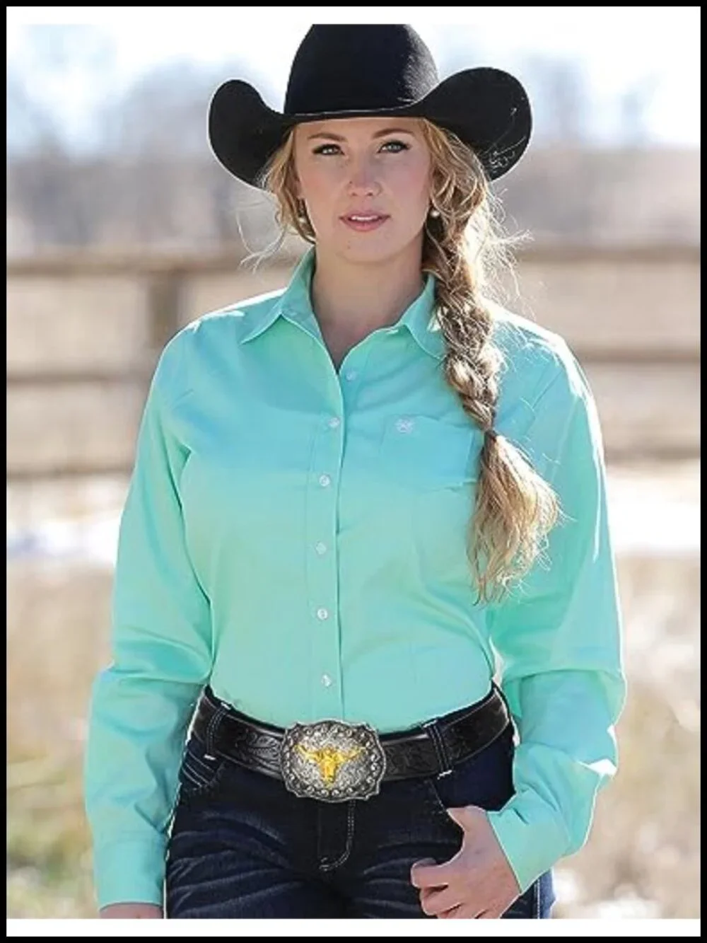 Western PU-Leather Cowboy Belt with Engraved Floral Longhorn Bull Buckle for